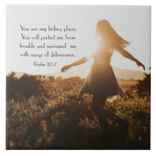 Azulejo De Cerâmica Salm 32:7 Você é meu esconderijo Bíblia Verse