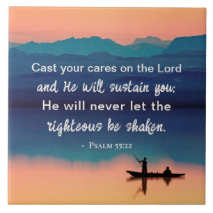 Azulejo De Cerâmica Salm 55:22 Caste as tuas preocupações com o LORD