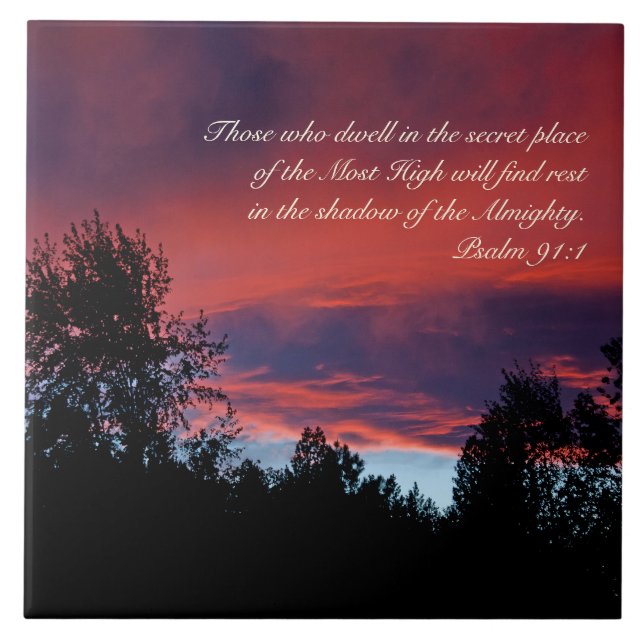 Azulejo De Cerâmica Salm 91, aqueles que vivem no lugar secreto, (Frente)