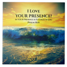 Azulejo De Cerâmica Salmo 16:11, Verso Bíblia, Belo Sol Oceânico