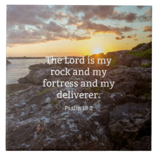 Azulejo De Cerâmica Salmo 18:2, verso das escrituras