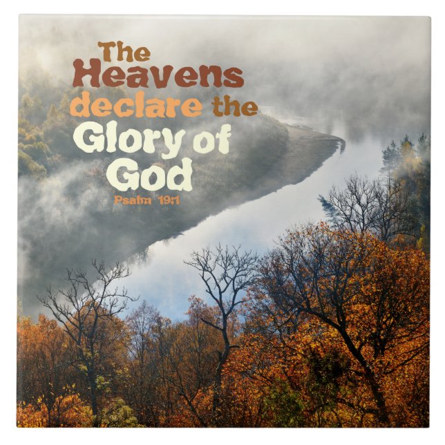 Azulejo De Cerâmica Salmo 19:1 Glória Versa de Bíblia de Deus Azulejo  (Frente)