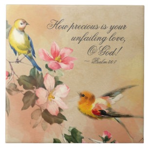 Azulejo De Cerâmica Salmo 36:7 Como precioso seu amor inabalável, Ó De