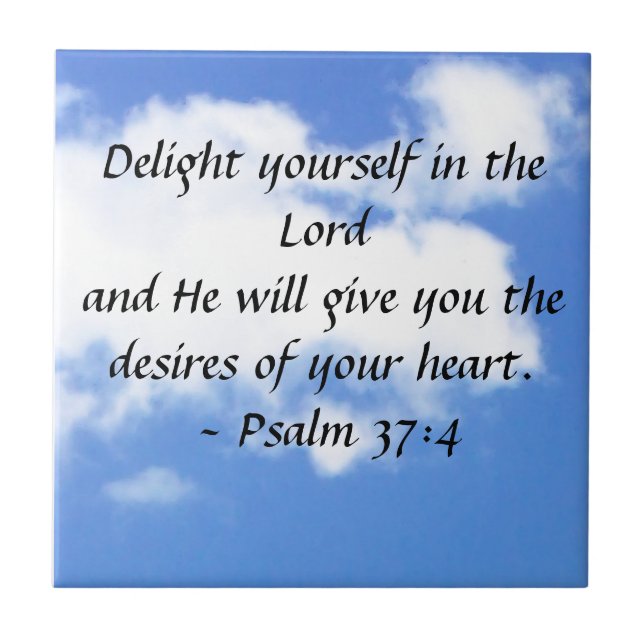 Azulejo De Cerâmica Salmo 37:4 (Frente)