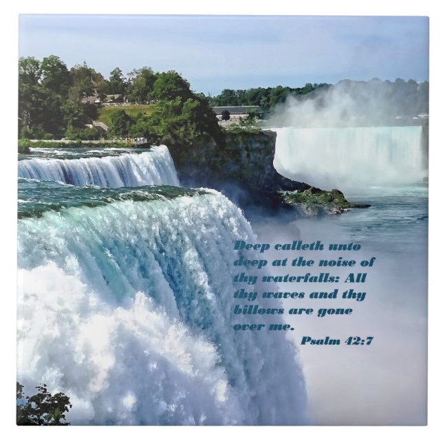 Azulejo De Cerâmica Salmo 42:7 (Frente)