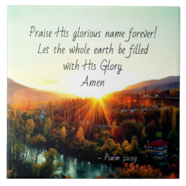 Azulejo De Cerâmica Salmo 72:19 Que a Terra seja colocada com Sua Glór