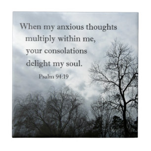 Azulejo De Cerâmica Salmo 94:19 Quando meus pensamentos ansiosos se mu