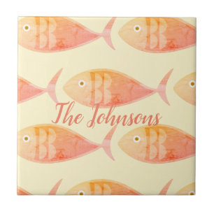 Azulejo De Cerâmica Salmon Fish Group