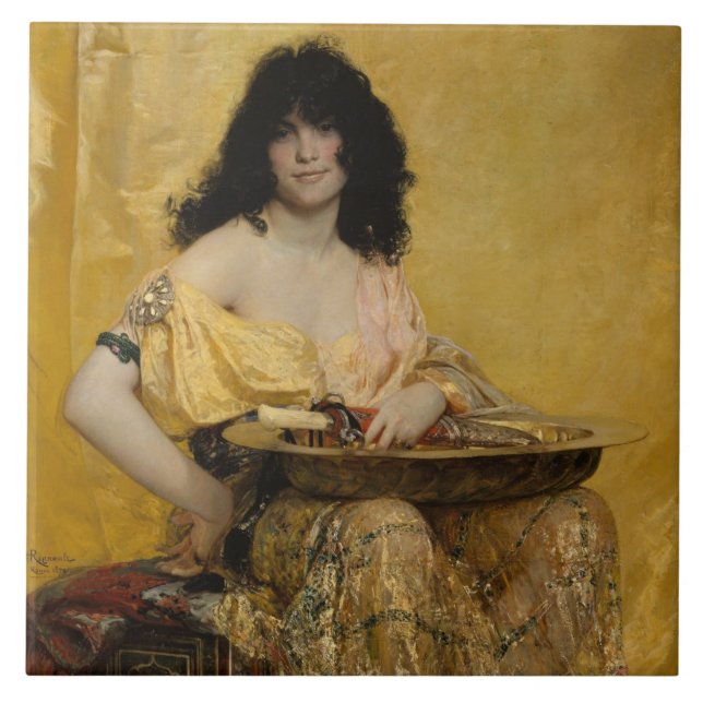 Azulejo De Cerâmica Salomé (Retrato feminino) (por Henri Regnault) (Frente)