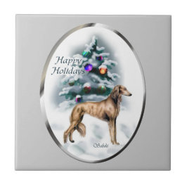 Azulejo De Cerâmica Saluki Christmas