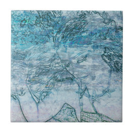 Azulejo De Cerâmica Salva Náutica Azul Verde-Teal