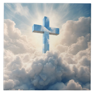 Azulejo De Cerâmica Salvação, Cruz nas Nuvens,