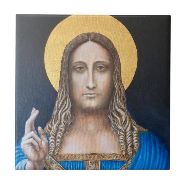 Azulejo De Cerâmica Salvator Mundi (Frente)