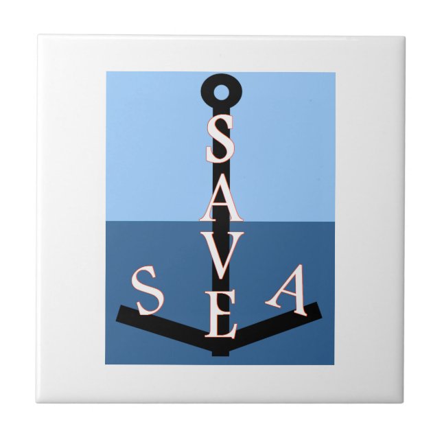 Azulejo De Cerâmica salvem o mar (Frente)
