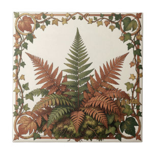 Azulejo De Cerâmica Samambaia de hera botânica Art Nouveau