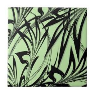 Azulejo De Cerâmica Samambaia preta e verde Glen