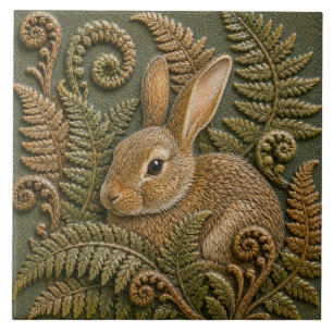 Azulejo De Cerâmica Samambaias de Coelho da Floresta