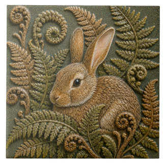 Azulejo De Cerâmica Samambaias de Coelho da Floresta