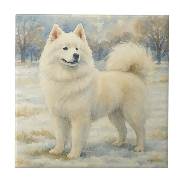 Azulejo De Cerâmica Samoyed (Frente)