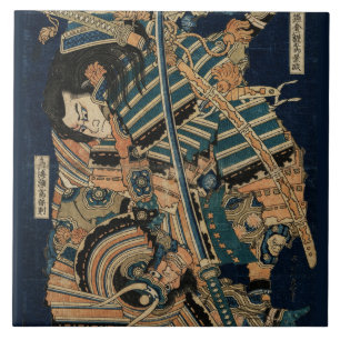 Azulejo De Cerâmica SAMURAI COMBATER COM AS ESPADAS DE KATANA por Hoku