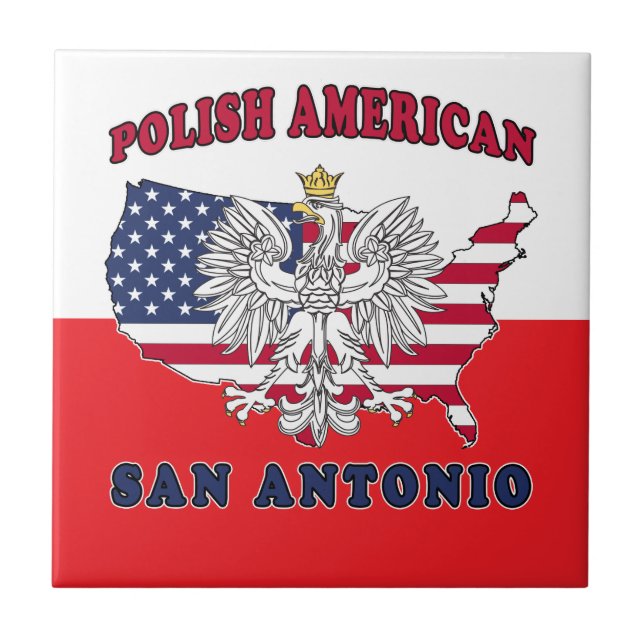 Azulejo De Cerâmica San Antonio Texas Polonês (Frente)
