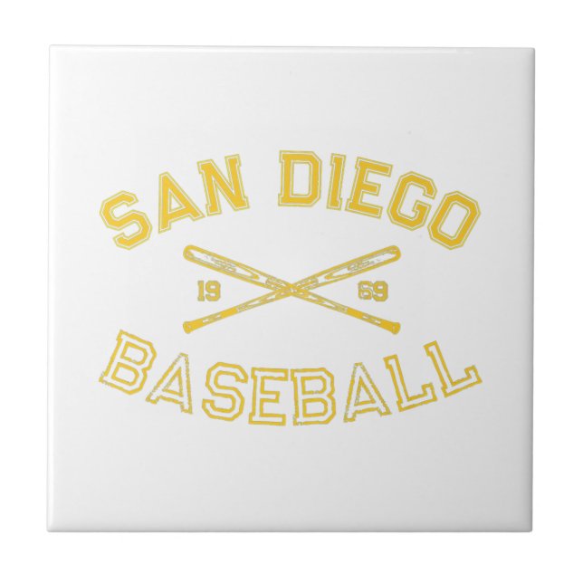 Azulejo De Cerâmica San Diego California Baseball Fan Retro Vi (Frente)