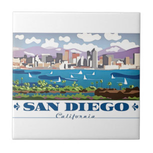 Azulejo De Cerâmica San Diego Skyline