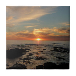 Azulejo De Cerâmica San Diego Sunset II California Seascape