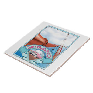 Azulejo De Cerâmica San Francisco, EUA, poster de viagens