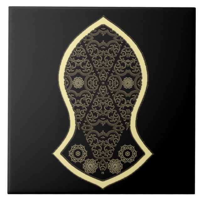 Azulejo De Cerâmica Sandal Do Profeta (Ouro) (Frente)