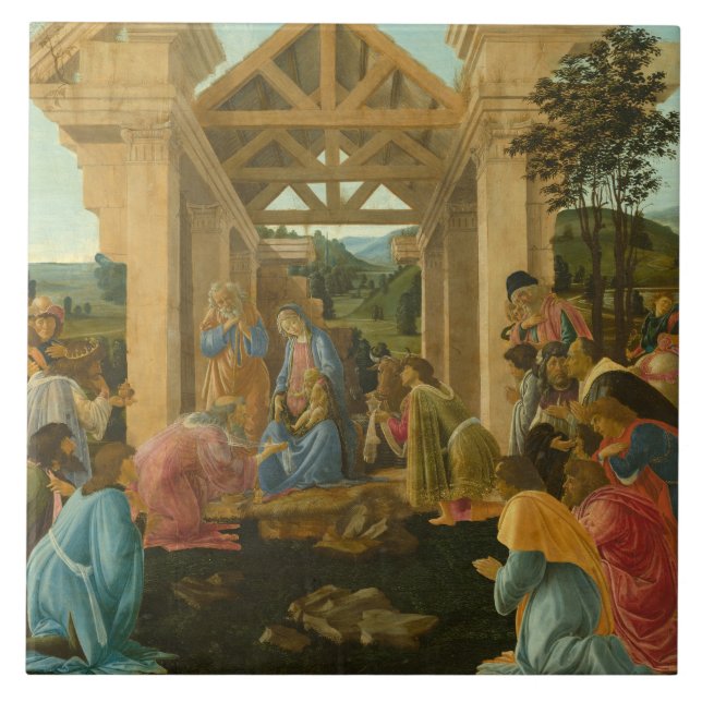 Azulejo De Cerâmica Sandro Botticelli - A Adoração do Magi (Frente)