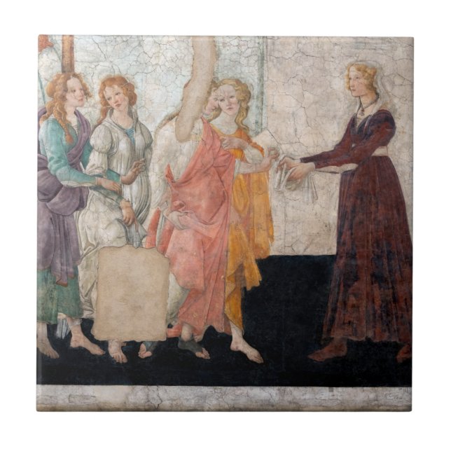 Azulejo De Cerâmica Sandro Botticelli - Vênus e os Três Graus (Frente)