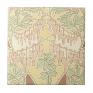 Azulejo De Cerâmica sangramento de flores do coração padrão vintage