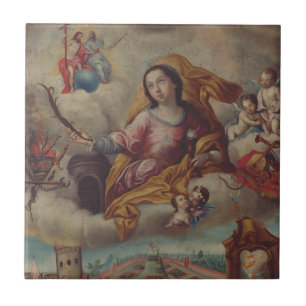 Azulejo De Cerâmica Santa Bárbara Virgem e mártir