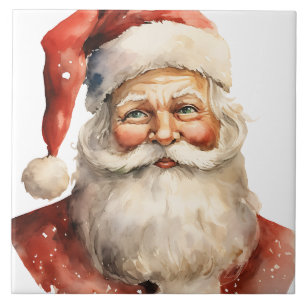 Azulejo De Cerâmica Santa Claus Retro Natal