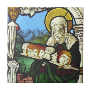 Azulejo De Cerâmica Santa Felicidade e as cabeças de seus sete filhos