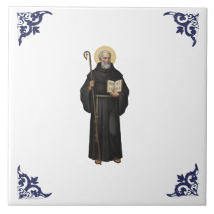 Azulejo De Cerâmica Santo Bento Religioso St Cristão