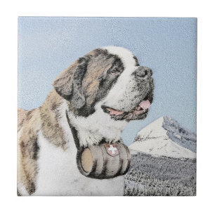 Azulejo De Cerâmica Santo Bernard Painting - Arte Cachorra Original