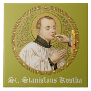Azulejo De Cerâmica Santo Estanislau Kostka (SNV 25) (RoundImage) Azul