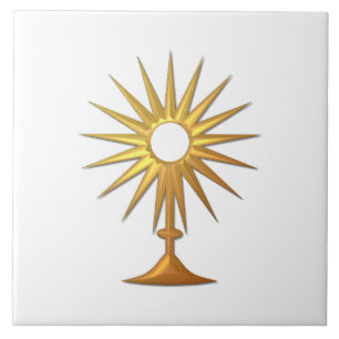 Azulejo De Cerâmica Santo Eucarista em Monstrance ouro