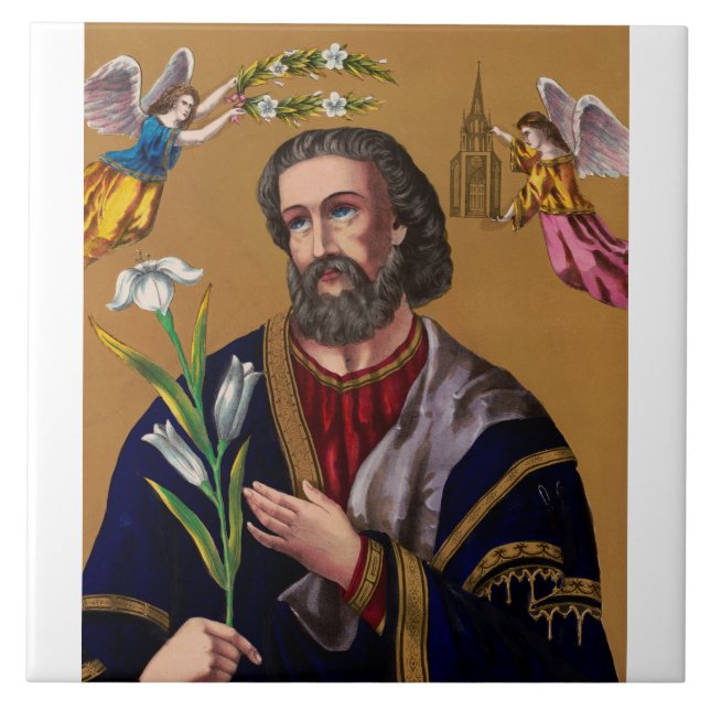 Azulejo De Cerâmica Santo Joseph Guardian da Santa Família (Frente)