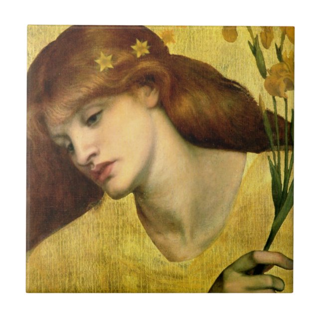 Azulejo De Cerâmica Santo Lily [Sancta Lilias] (por Gabriel Rossetti) (Frente)