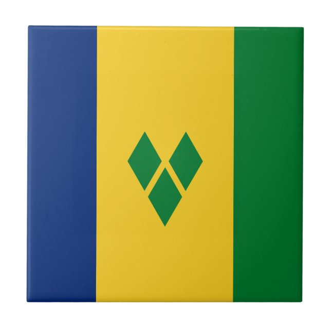 Azulejo De Cerâmica Santo Vincent Flag (Frente)