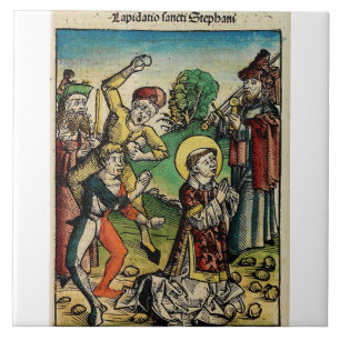 Azulejo De Cerâmica São Estêvão o Protomártir Iconografia de Belas Art