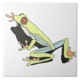 Azulejo De Cerâmica Sapo da Árvore Subindo 