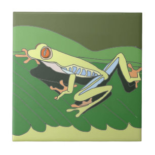 Azulejo De Cerâmica Sapo da Árvore Subindo