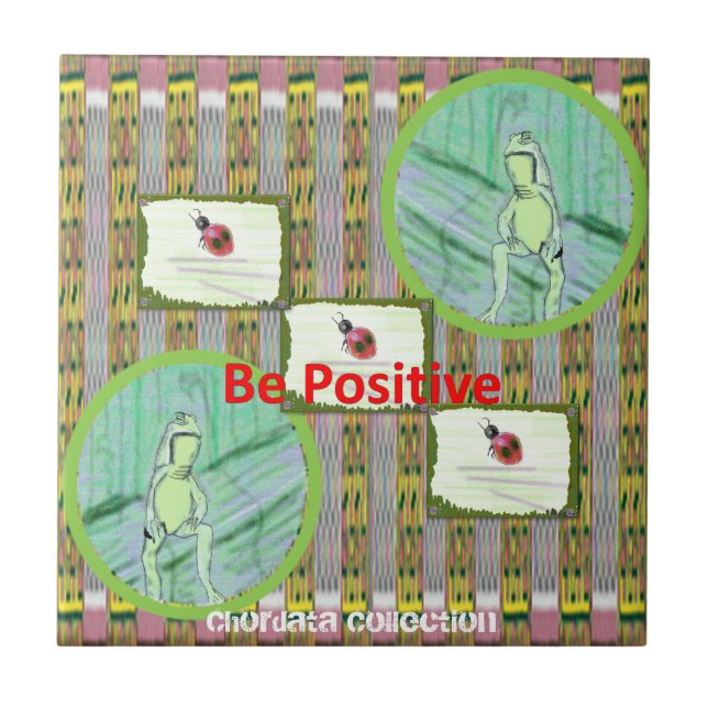 Azulejo De Cerâmica Sapos da coleção de Chordata e joaninhas Trivets a (Frente)