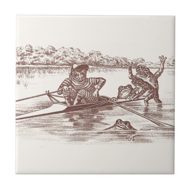 Azulejo De Cerâmica Sapos de Sculling (Frente)