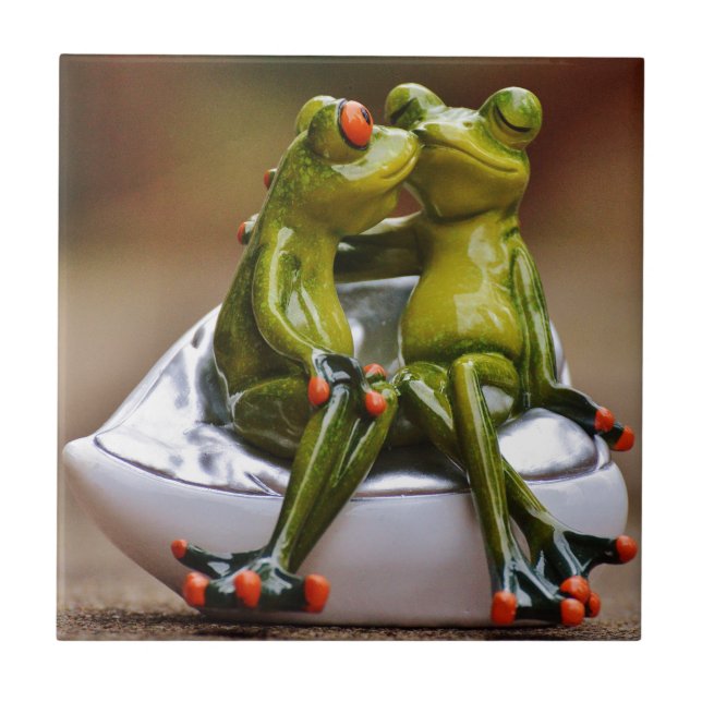 Azulejo De Cerâmica Sapos felizes (Frente)