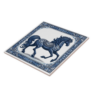 Azulejo De Cerâmica Sapphire Stallion: Grace Botânica